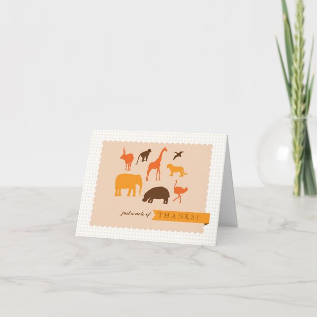 Elegant Safari Animals Baby Shower Tack för ditt k Kort (Framsida)