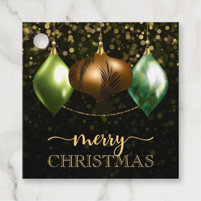 Elegant Safari Jungle Baubles God jul Gåvor Etiketter (Framsida)