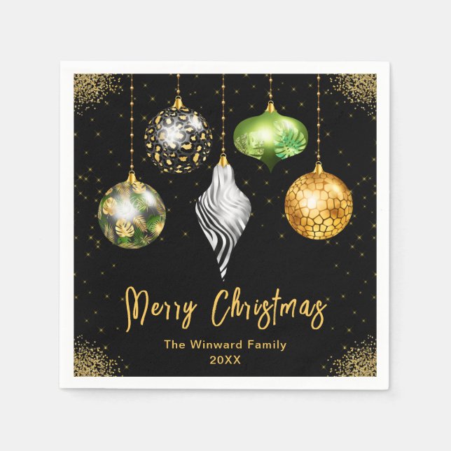 Elegant Safari Theme Ornament Christmas Pappersservett (Framsidan)