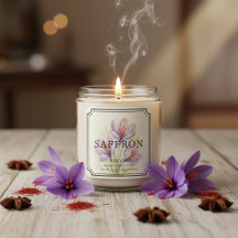 Elegant Saffron Soy Vax Candle Business Label