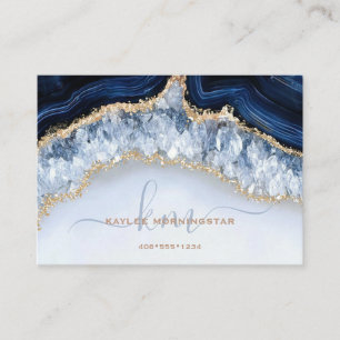 Elegant Safirblå Agat Geod och Kristaller Visitkort