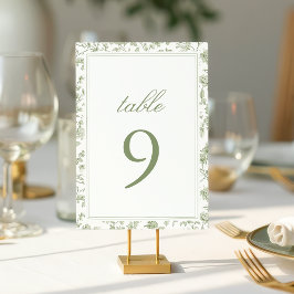 Elegant Sage Chinoiserie Bröllop Bordsnummer
