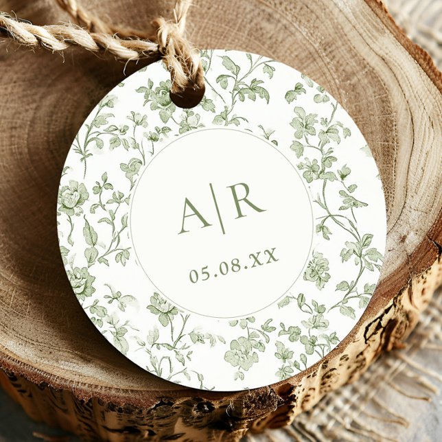 Elegant Sage Chinoiserie Bröllop Gåvor Etiketter (Skapare uppladdad)