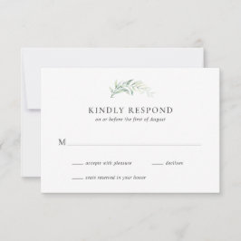 Elegant Sage Eucalyptus Greenery Bröllop OSA Kort