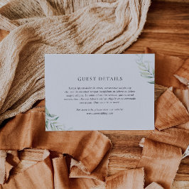 Elegant Sage Eucalyptus Greenery Bröllop Tilläggskort