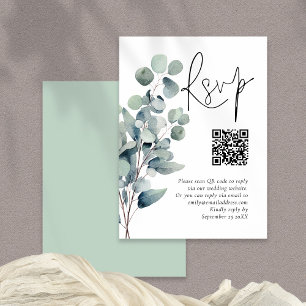 Elegant Sage Eucalyptus QR Bröllop OSA Tilläggskort