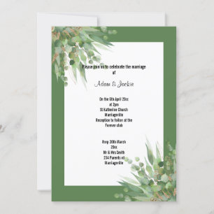 ELEGANT SAGE EUCALYPTUS WEDING INVITATION INBJUDNINGAR