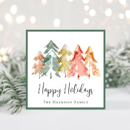 Elegant Sage Gräs Träd Watercolor Foto jul Julkort