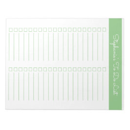 Elegant Sage Green 8.5x11 Two Column Checklist Anteckningsblock