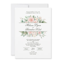 Elegant Sage Green Blush Floral Watercolor Wedding