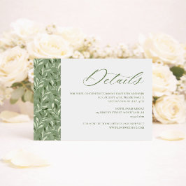 Elegant Sage Green Botanical Wedding Details Tilläggskort