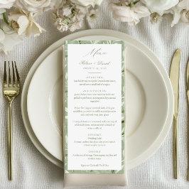 Elegant Sage Green Botanical Wedding  Meny