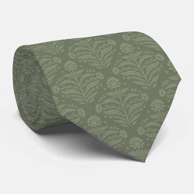 Elegant Sage Green Damask Pattern  Slips (Rullad)