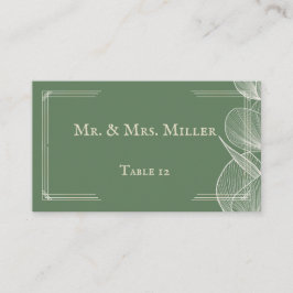 Elegant Sage Green Eucalyptus Wedding Folded Place Placeringskort