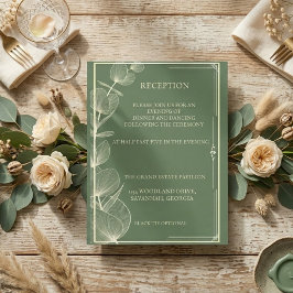 Elegant Sage Green Eucalyptus Wedding Reception Tilläggskort