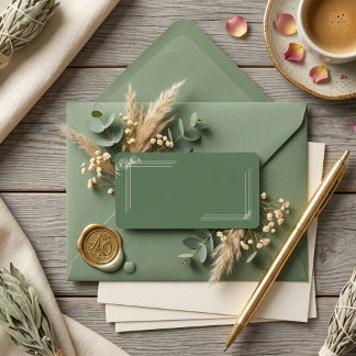 Elegant Sage Green Eucalyptus Wedding Return Adressetikett