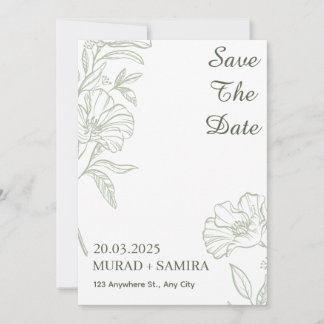 Elegant Sage Green Floral Save the Date Card Inbjudningar