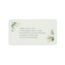 Elegant sage green floral wedding address adressetikett