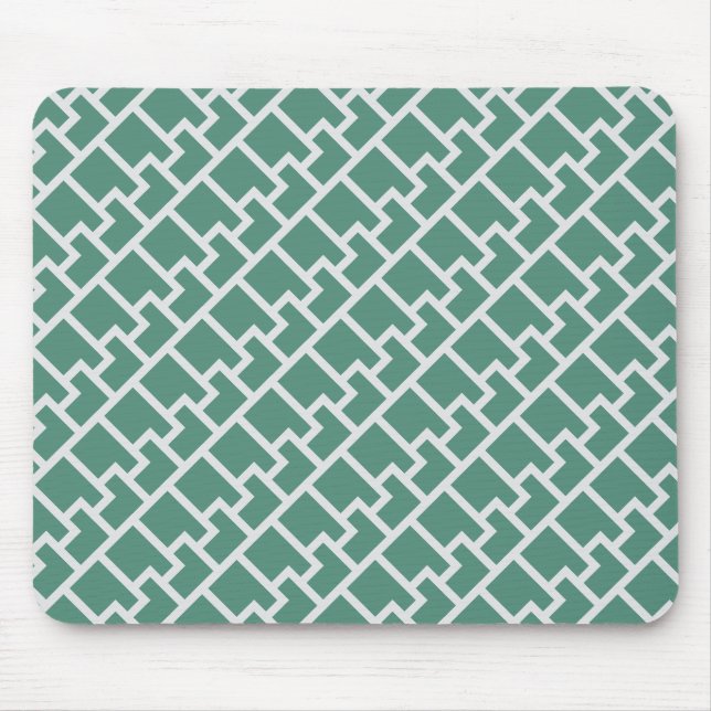 Elegant Sage Green Geometric Pattern Musmatta (Framsidan)
