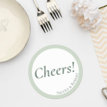 Elegant Sage Green Minimalist Wedding Coaster