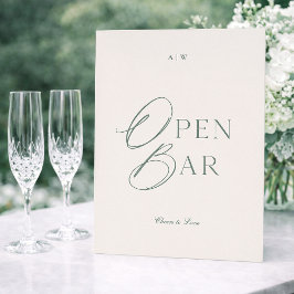 Elegant Sage Green Open Bar Sign Inbjudningar