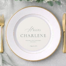 Elegant Sage Green Round Wedding Menu Meny