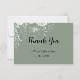 Elegant Sage Green Thank You Card Tack Kort