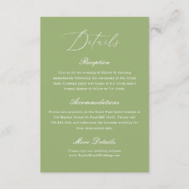 Elegant Sage Green Wedding Details Tilläggskort