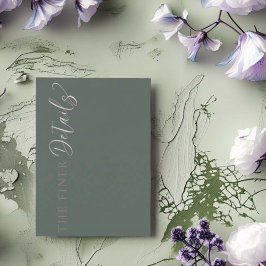Elegant Sage Green Wedding Details Tilläggskort