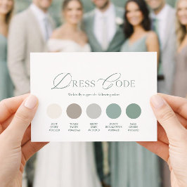 Elegant Sage Green Wedding Dress Code Card Inbjudningar