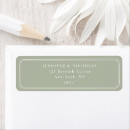 Elegant Sage Green Wedding Return Address Returadress Etikett