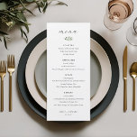 Elegant Sage Greenery Bröllop Meny<br><div class="desc">Anpassningsbar-designad bröllop-meny med modern ren design med känslig kalligrafi och lövning.</div>