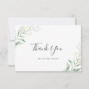 Elegant Sage Greenery Eucalyptus Bröllop Tack Kort