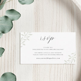 Elegant Sage Grönska Bröllopswebbplats RSVP Tilläggskort