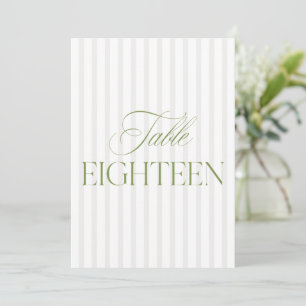 Elegant Sage Grönt & Beige Bröllop 18 Bordsnummer