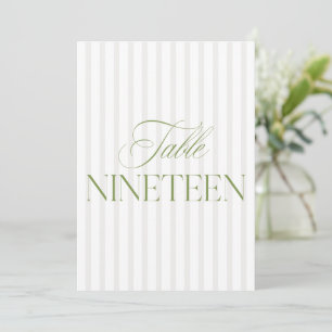 Elegant Sage Grönt & Beige Bröllop 19 Bordsnummer