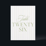 Elegant Sage Grönt & Beige Bröllop 26 Bordsnummer<br><div class="desc">Det här bordsnumret av elegant har en mjuk, fasad bakgrund med förfinad sage-grönt-serif-typografi och subtle script accents. Designad för trädgårdsbröllop, raffinerade mottagningar och tidlös firande utomhus. Koordinater med "Iris"-bröllopsinbjudan - klicka på samlingslänken på den här sidan om du vill söka efter matchande objekt som menyer, inbjudningar, skyltning med mera. Obs!...</div>