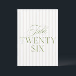 Elegant Sage Grönt & Beige Bröllop 26 Bordsnummer<br><div class="desc">Det här bordsnumret av elegant har en mjuk, fasad bakgrund med förfinad sage-grönt-serif-typografi och subtle script accents. Designad för trädgårdsbröllop, raffinerade mottagningar och tidlös firande utomhus. Koordinater med "Iris"-bröllopsinbjudan - klicka på samlingslänken på den här sidan om du vill söka efter matchande objekt som menyer, inbjudningar, skyltning med mera. Obs!...</div>