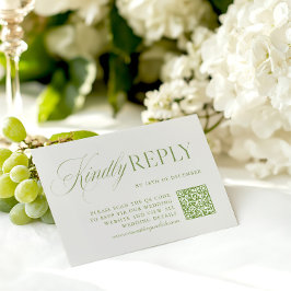Elegant Sage Grönt & Beige QR-kodOSA kort