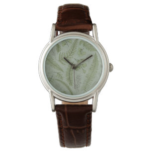 Elegant Sage Grönt Blommigt för vattenfärg Armbandsur