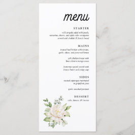 Elegant Sage Grönt Blommigt Peony Dinner Menu Meny