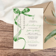 Elegant Sage Grönt Bow & Rosary Christening