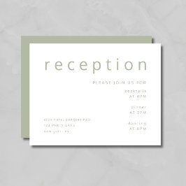Elegant Sage Grönt Brölloprecept Tilläggskort
