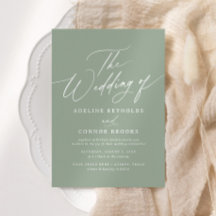 Elegant Sage Grönt Calligraphy Bröllop