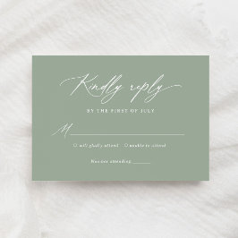 Elegant Sage Grönt Calligraphy Bröllop OSA Kort