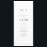 Elegant Sage Grönt Calligraphy Monogram Bröllop Meny<br><div class="desc">Att planera ett bröllop kan vara en stressande processaa, men låt inte menus vara en av dina bekymmer. Vi presenterar Elegant Sage Grönt Calligraphy Monogram Bröllop Menu. Denna moderna, formella, men ändå elegant-meny kommer att ha hela öga på bord! Gästerna kommer att fungera på menyn 4"x 9" som har en...</div>