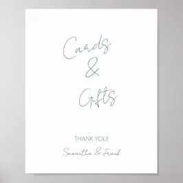 Elegant Sage Grönt Card och Gift Poster