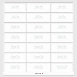 Elegant Sage Grönt Classic Script Guest Adress Klistermärken