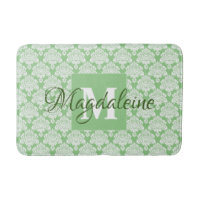 Elegant Sage Grönt Damask Snöre Monogram & Namn