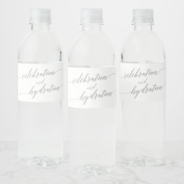 Elegant Sage Grönt Firande och Hydration Vattenflaskor Etikett